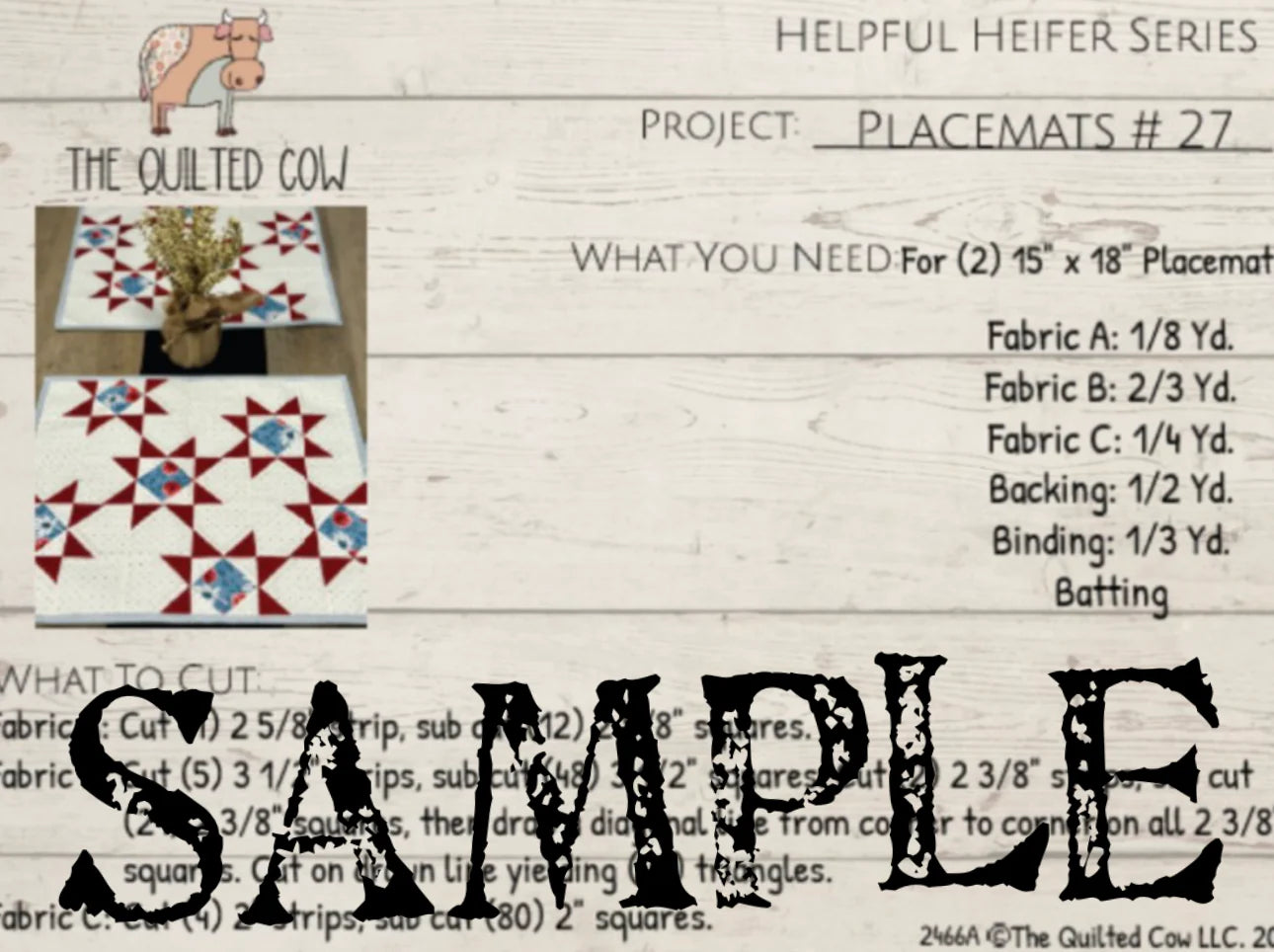 Helpful Heifer Placemats #27