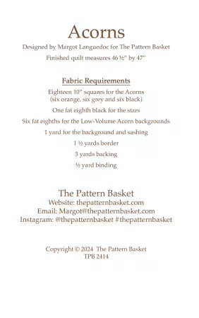 The Pattern Basket - Acorns Quilt