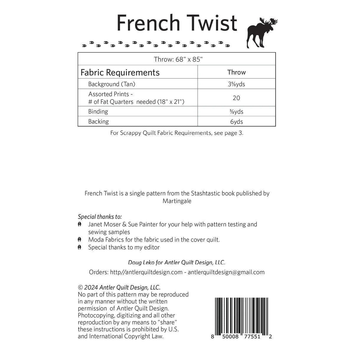 Antler Quilt Design - French Twist Quilt Pattern