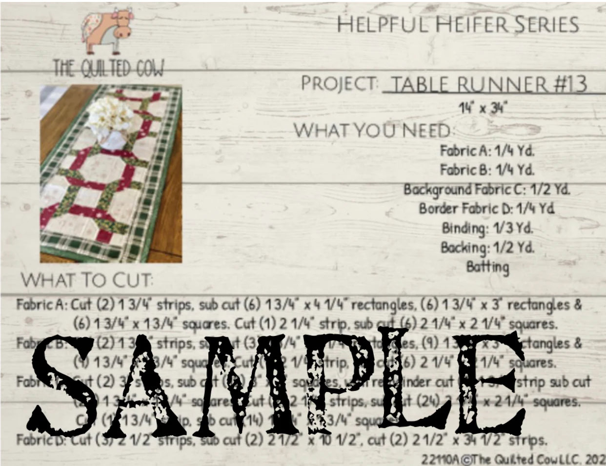 Helpful Heifer Table Runner #13