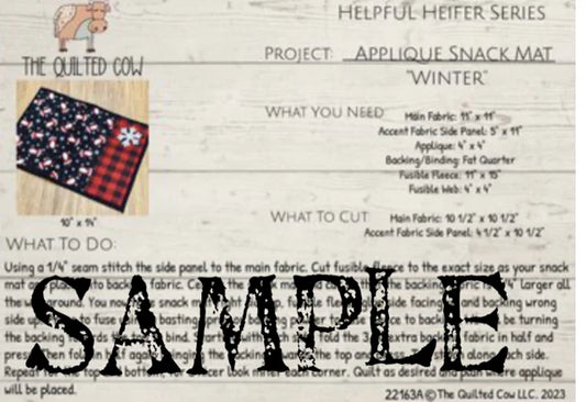 Helpful Heifer Snack Mat - Applique Winter