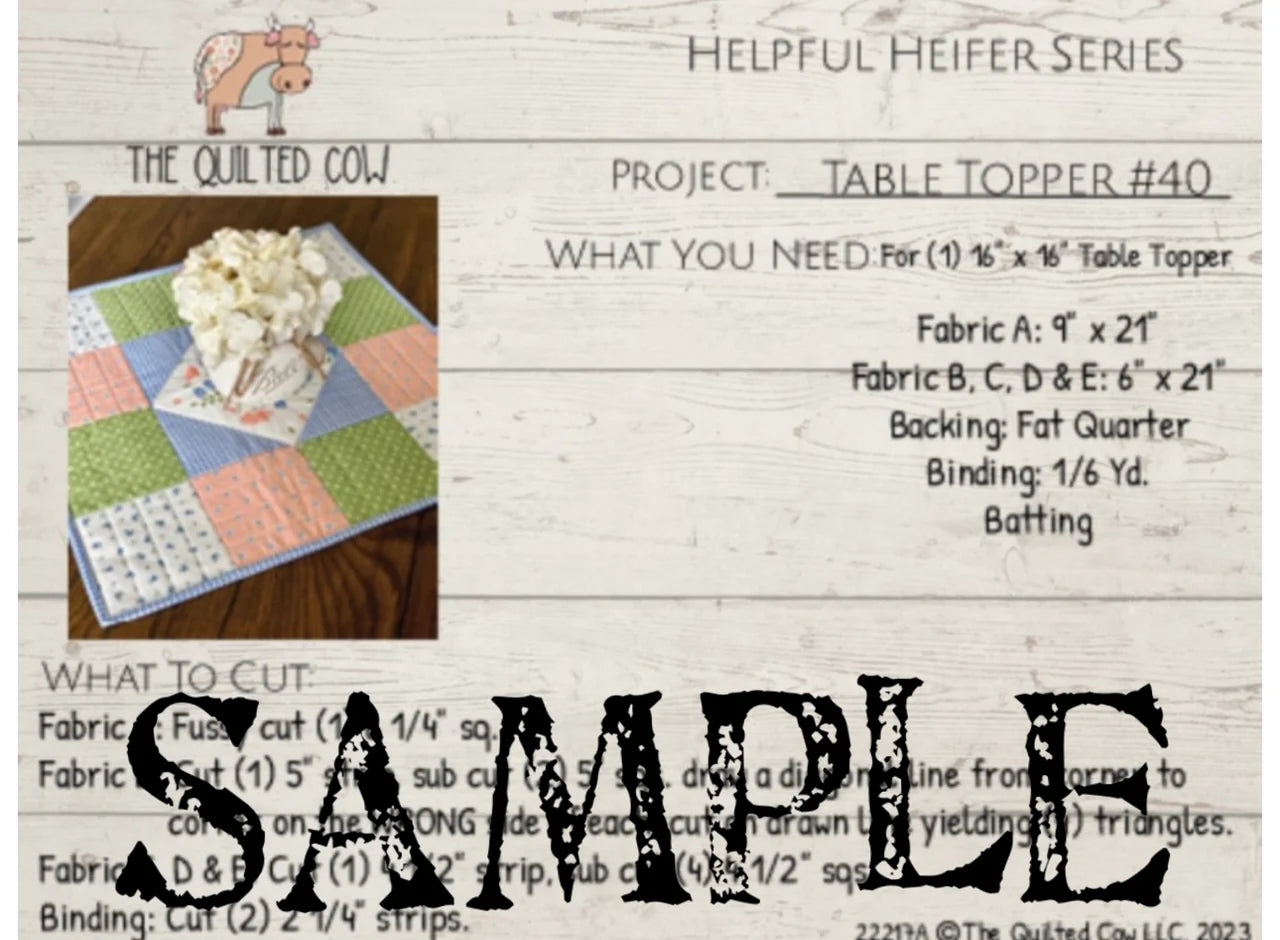 Helpful Heifer Table Topper #40