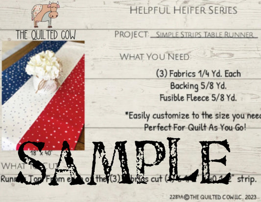 Helpful Heifer Simple Strips Table Runner