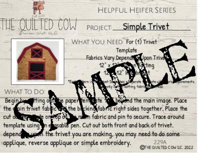 Helpful Heifer Simple Trivet - Strawberry
