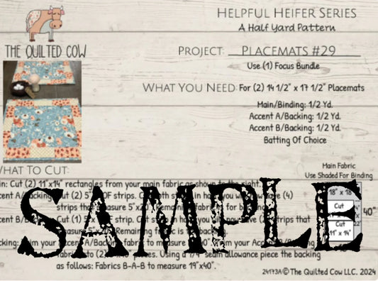 Helpful Heifer Placemats #29 - A Half Yard Pattern