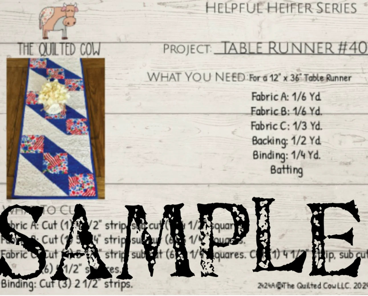 Helpful Heifer Table Runner #40