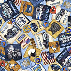 QT Fabrics - American Heroes Police