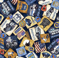 QT Fabrics - American Heroes Police