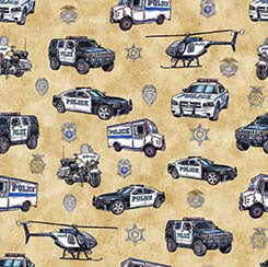 QT Fabrics - American Heroes Police