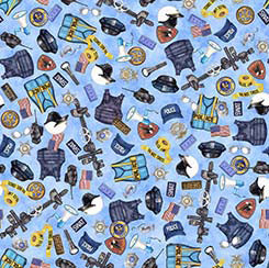 QT Fabrics - American Heroes Police
