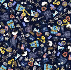 QT Fabrics - American Heroes Police