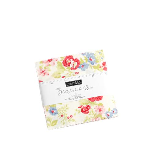Moda - Hollyhocks and Roses