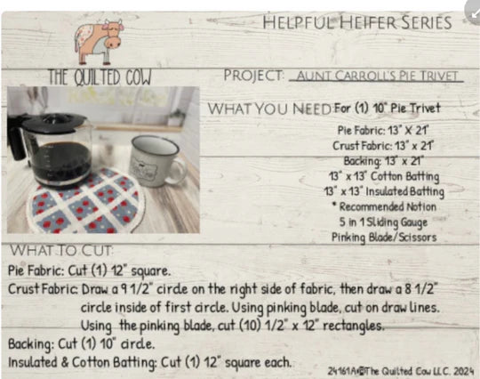 Helpful Heifer Aunt Carroll's Pie Trivet
