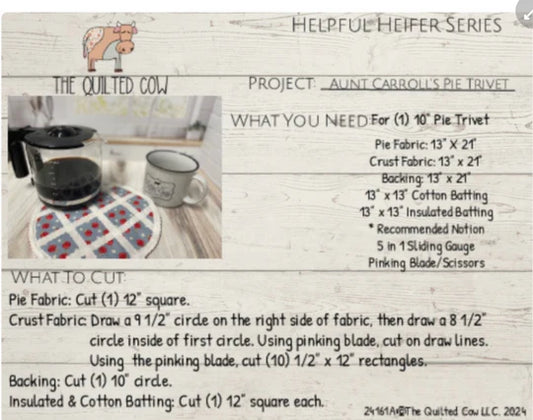 Helpful Heifer Aunt Carroll's Pie Trivet