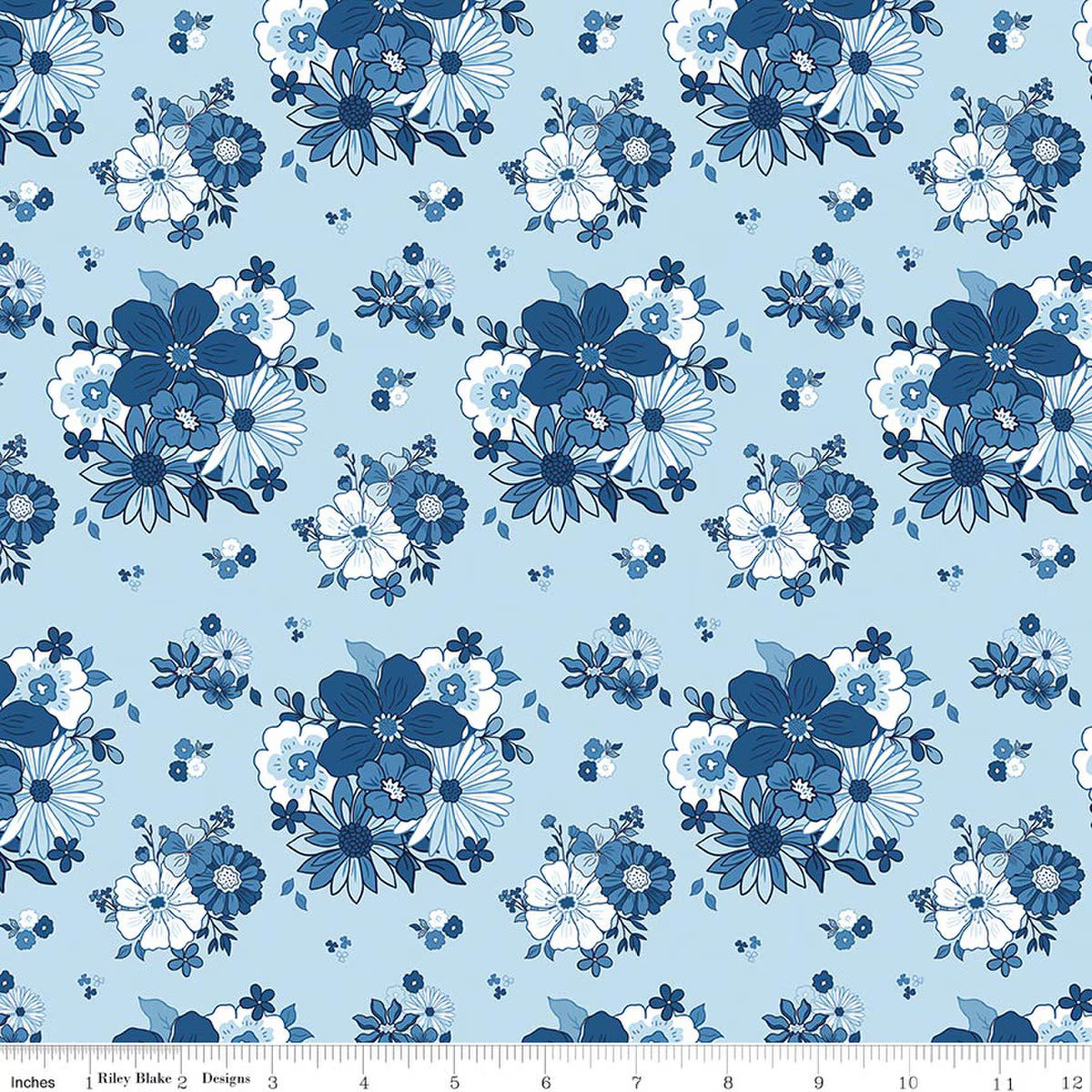 Riley Blake - Blue Blooms and Threads