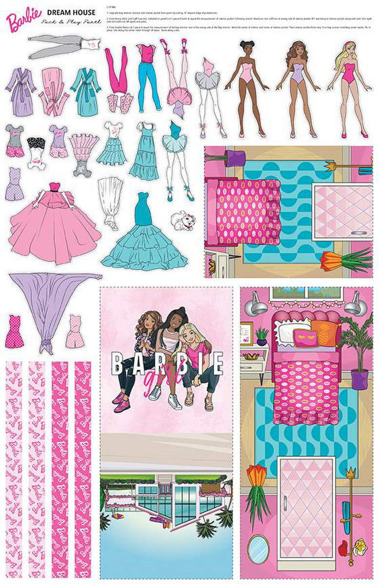 Riley Blake - Barbie Dreamhouse Pack & Play Felt Panel