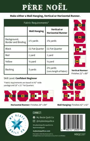 My Beste Quilt Co - Pere Noel Wall Hanging and Runner