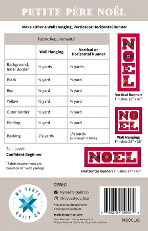 My Beste Quilt Co - Petite Pere Noel Wall Hanging and Runner