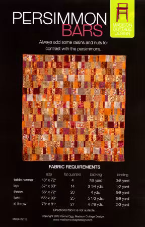 Madison Cottage Design - Persimmon Bars Quilt