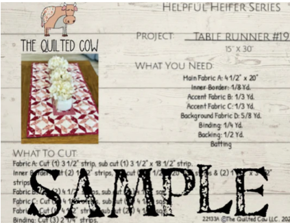 Helpful Heifer Table Runner #19