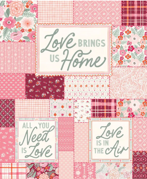 Blooming Hearts Panel Quilt - Camelot