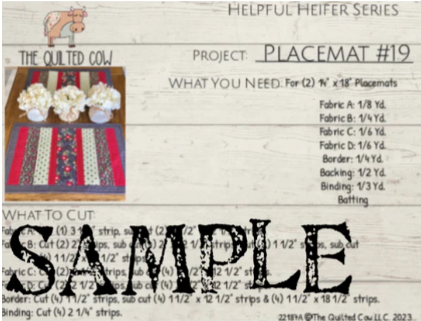 Helpful Heifer Placemats #19