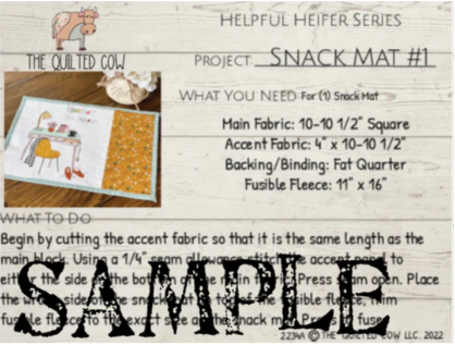 Helpful Heifer Snack Mat #1