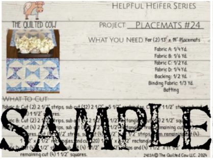 Helpful Heifer Placemats #24