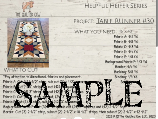Helpful Heifer Table Runner #30