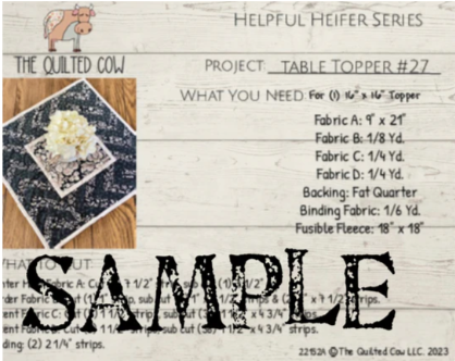 Helpful Heifer Table Topper #27