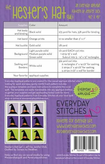 Everyday Stitches - Hester's Hat Quilt
