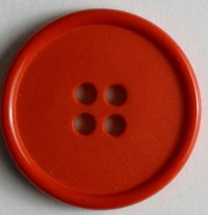 Dill Button - Tomato Red 4-Hole Round 1-3/16"